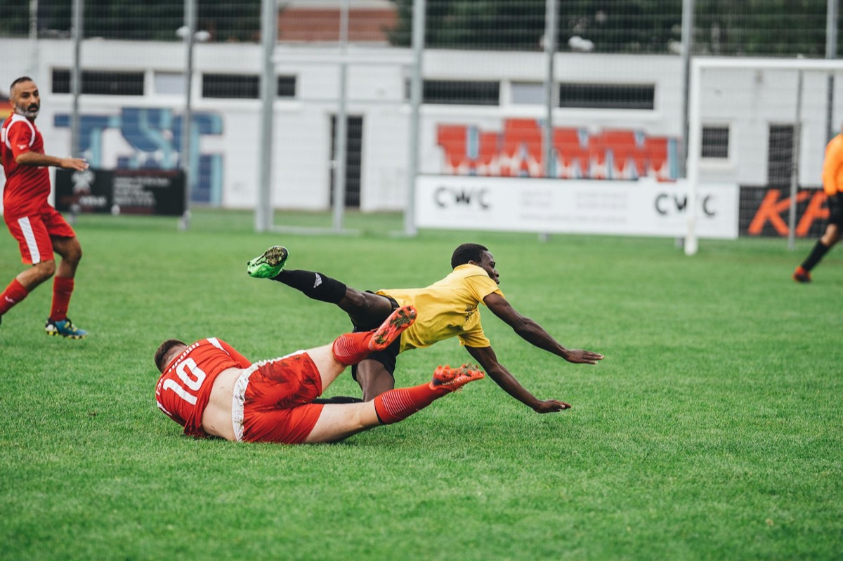 Action lors d_un match de football