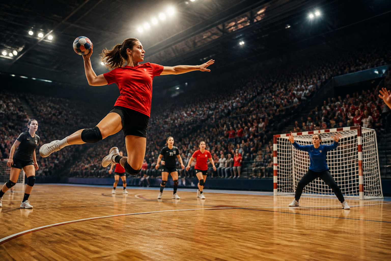Joueuse de handball en plein essor