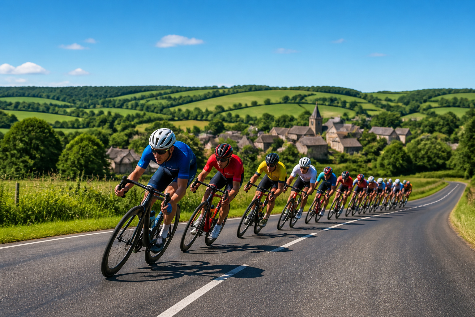Course cycliste en campagne francaise