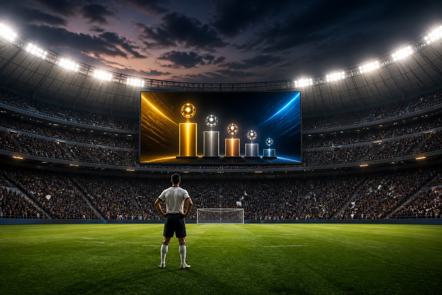 Stade de football le joueur face au classement
