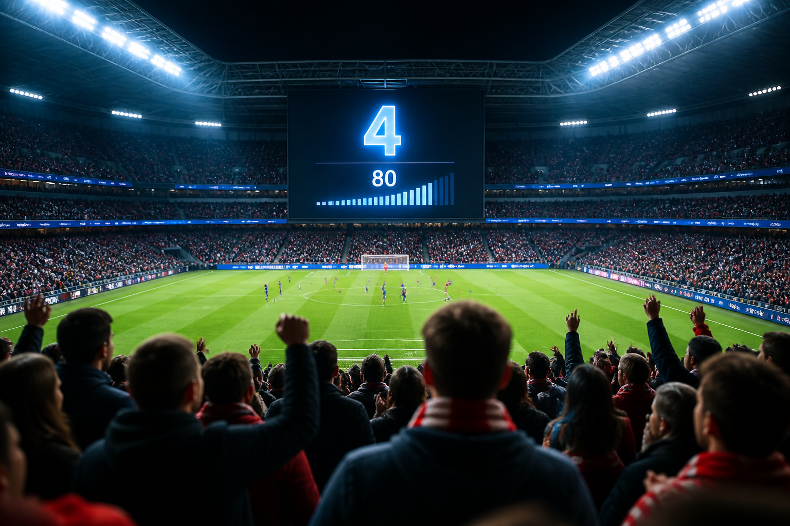 Stade de football anime la nuit