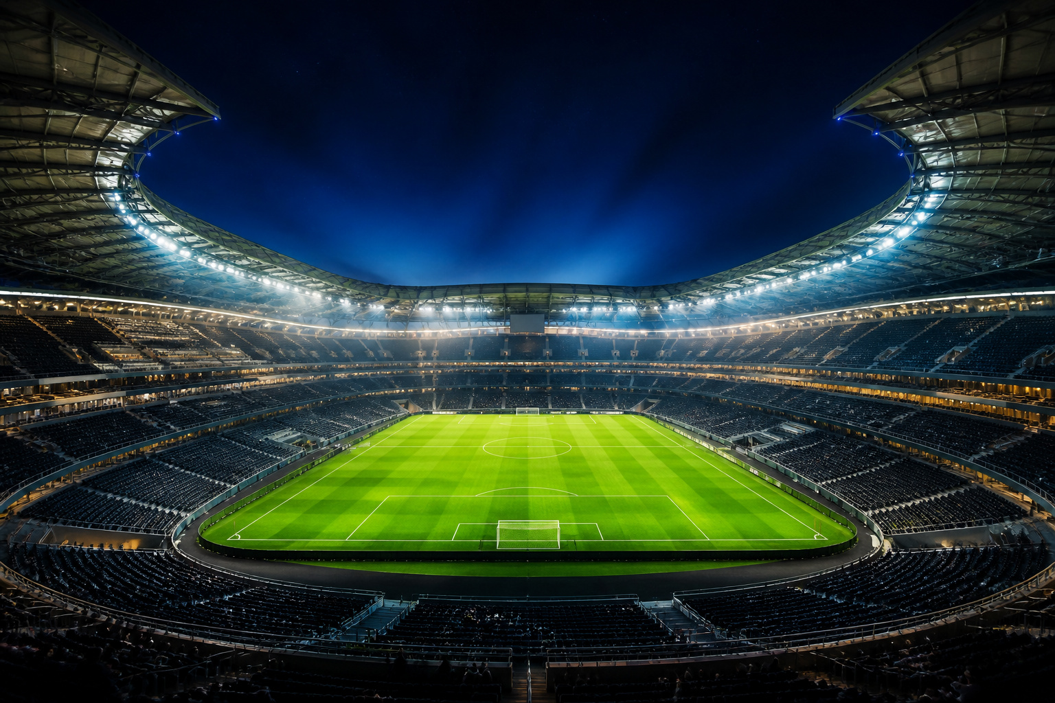 Stade de football moderne nuit danticipation