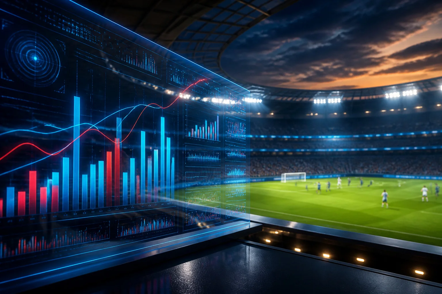 Stade de football et donnees holographiques