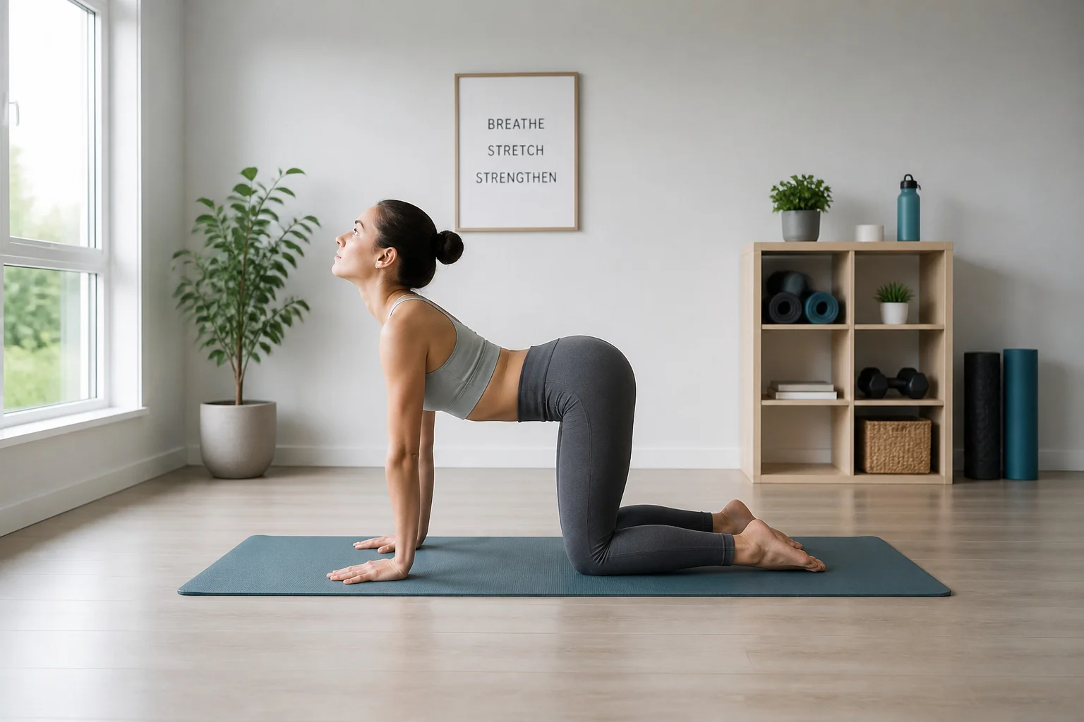Yoga posture du chat vache pour le dos