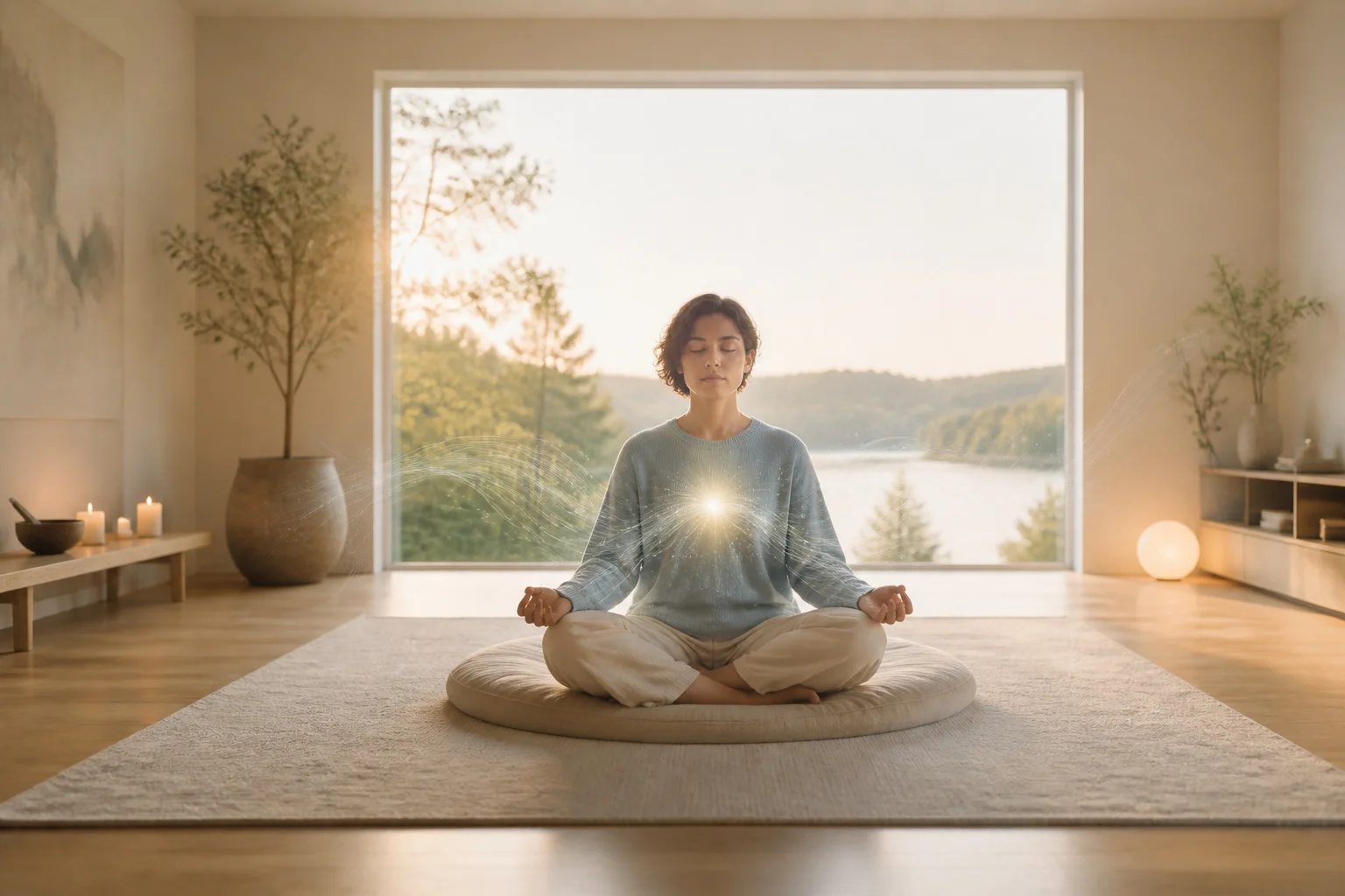 Serenite et meditation dans un espace lumineux