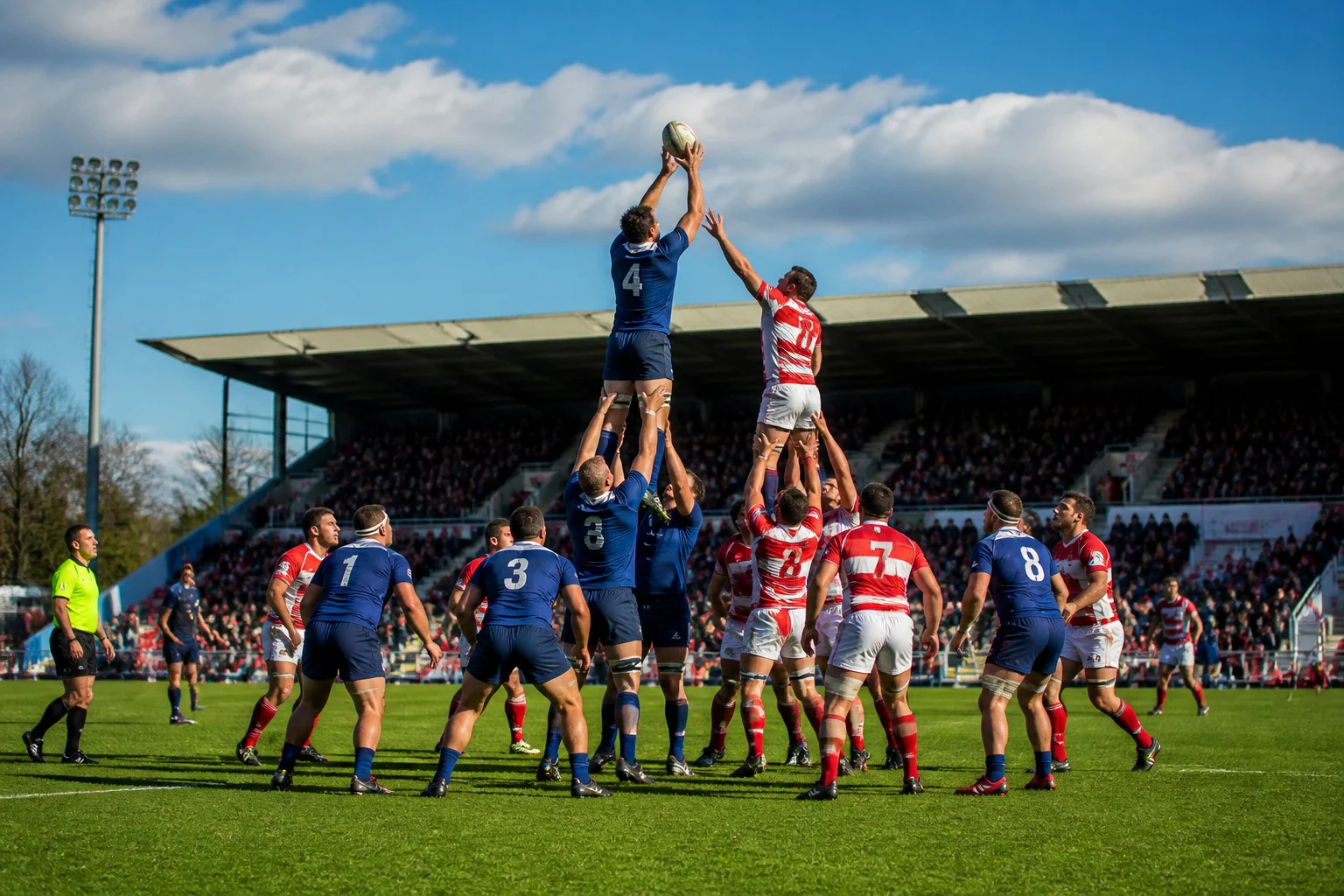 Rugby un duel aerien intense