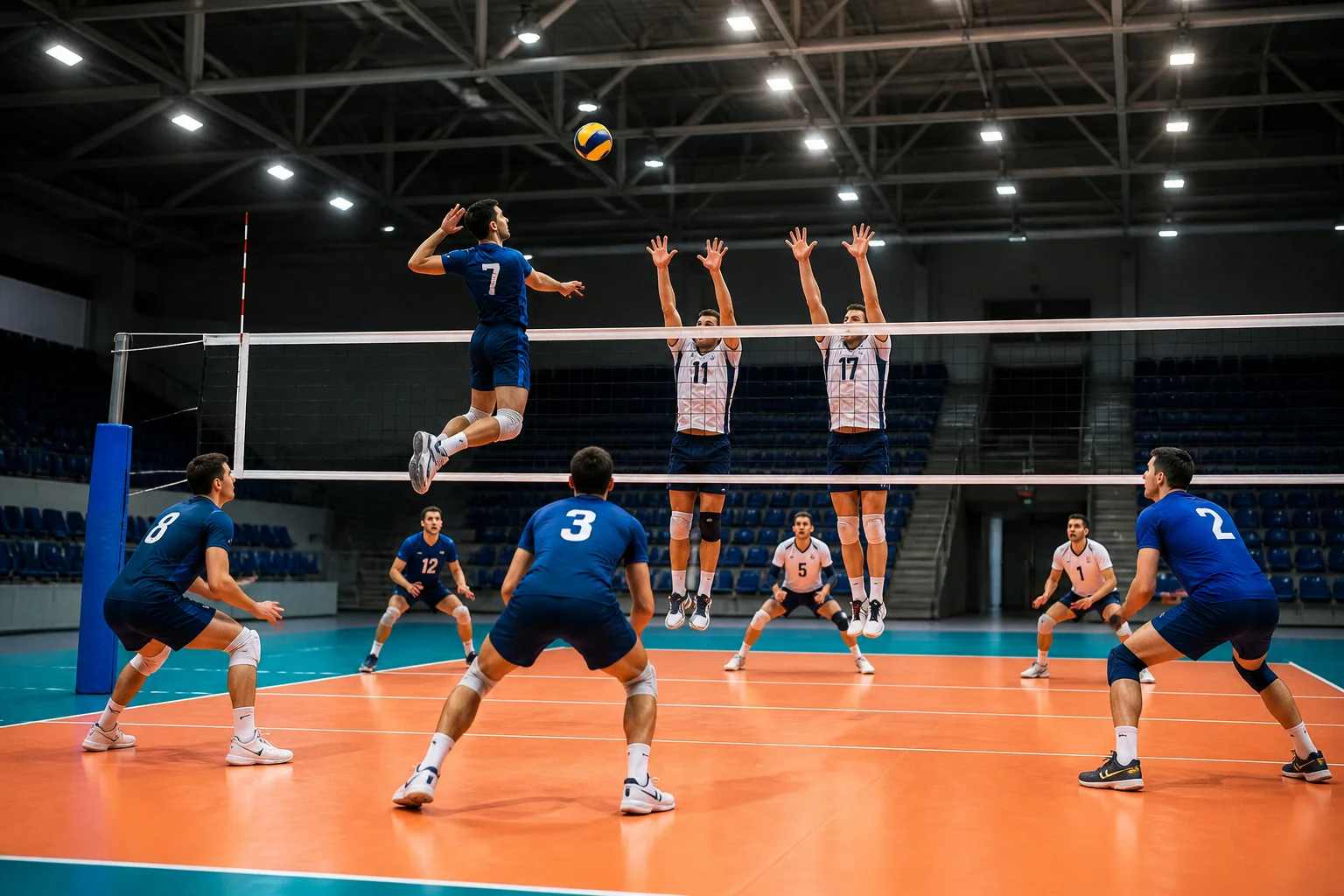 Action de volley ball intense